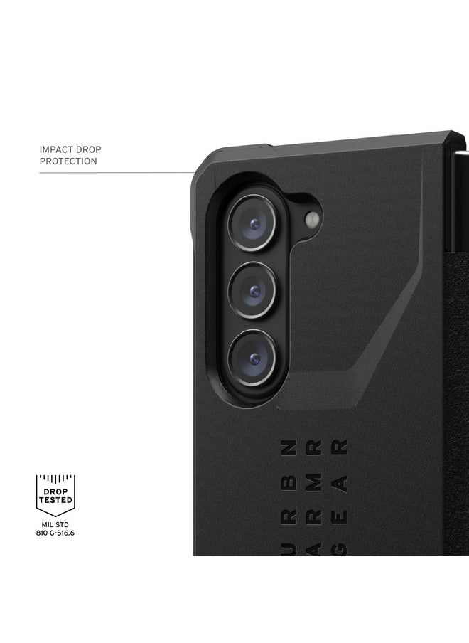 Urban Armor Gear - Urban Armor Gear UAG Galaxy Z Fold 5 Case, Civilian Ultra Thin Shock-Absorbent Protective Case/Cover Designed for Galaxy Z Fold 5 (2023) (Military Drop Tested) - Black - Image 1