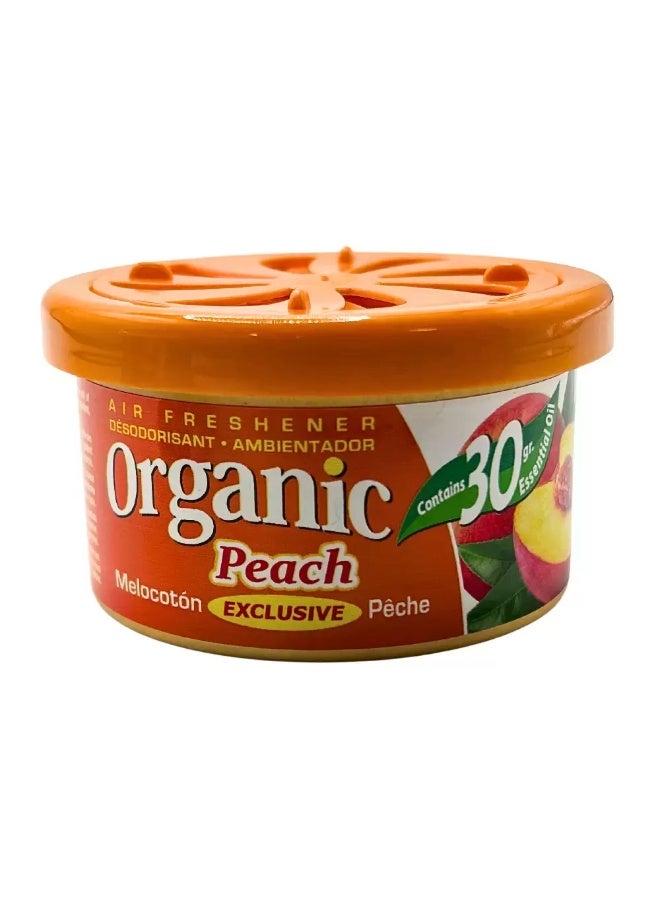 Organic Peach Fragrance Car Air Freshener In Spillproof Can With Essential Oil- 46gms - Image 1
