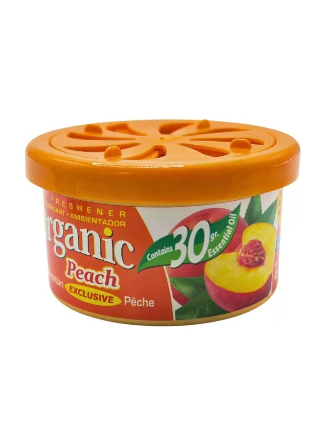 Organic Peach Fragrance Car Air Freshener In Spillproof Can With Essential Oil- 46gms - Image 2