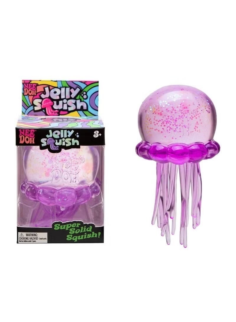 NeeDoh Jelly Squish Purple Jellyfish Fidget Toy - Super Solid Squish Stress Relief Sensory Squeeze Toy for Kids & Adults, Anti-Anxiety ADHD Focus Desk Toy (Purple) - Image 1