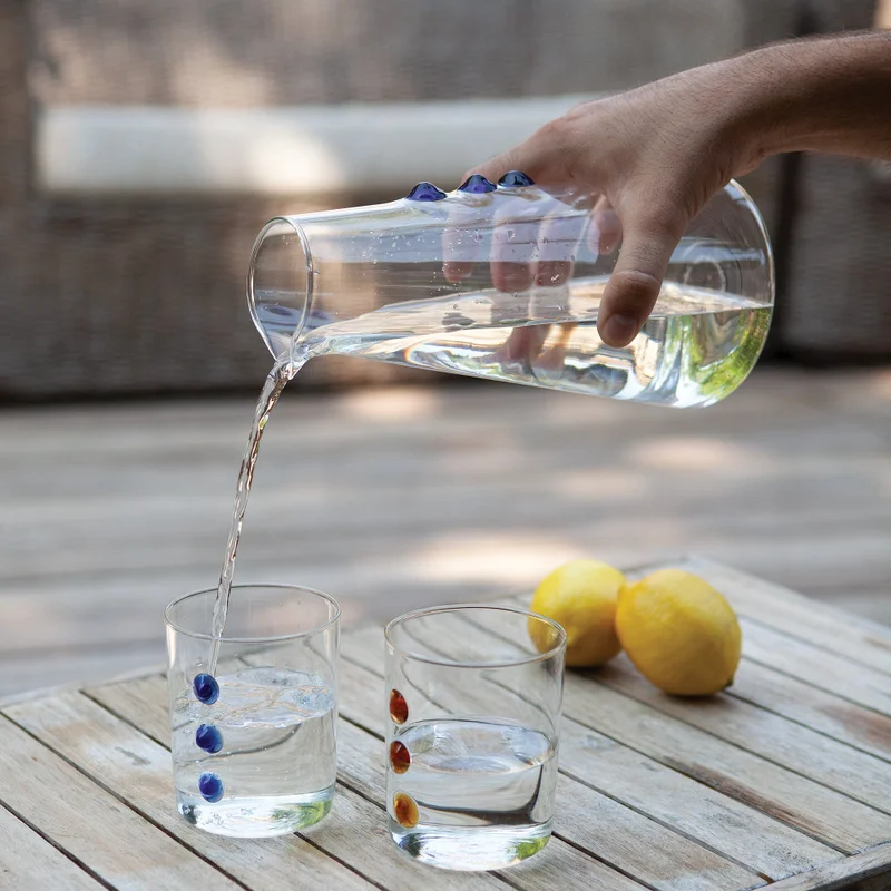 Zafferano Petoni Tumbler Transparent/Blue Ø.80x100mm. CL.37