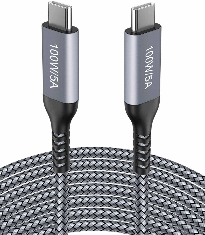 Zusnxaxe 15FT USB C to USB C Cable 100W for iPhone 15, Type C Fast Charging,Long Braided,Charger Cord Compatible with Samsung Galaxy S24 S23,Note 20,Google Pixel 8 Pro,MacBook Pro/Air,iPad Pro/Air,Moto G7 Plus - Image 1