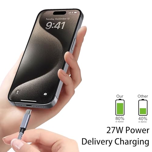 Zusnxaxe 15FT USB C to USB C Cable 100W for iPhone 15, Type C Fast Charging,Long Braided,Charger Cord Compatible with Samsung Galaxy S24 S23,Note 20,Google Pixel 8 Pro,MacBook Pro/Air,iPad Pro/Air,Moto G7 Plus - Image 3