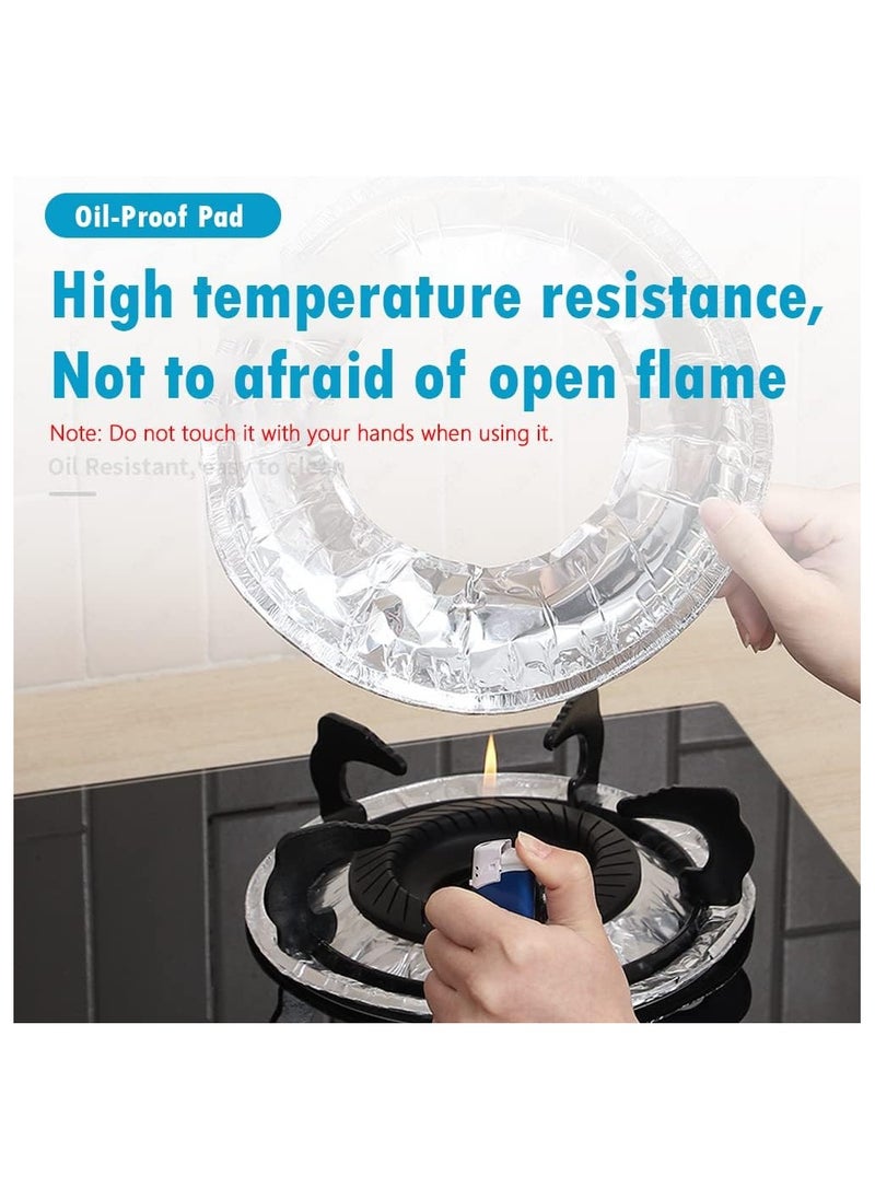 Rubik Stove Burner Covers, Heat Resistant Disposable Aluminum Foil Range Top Protectors Liners for Gas and Electric Stove 10pcs (Square)  - Image 2