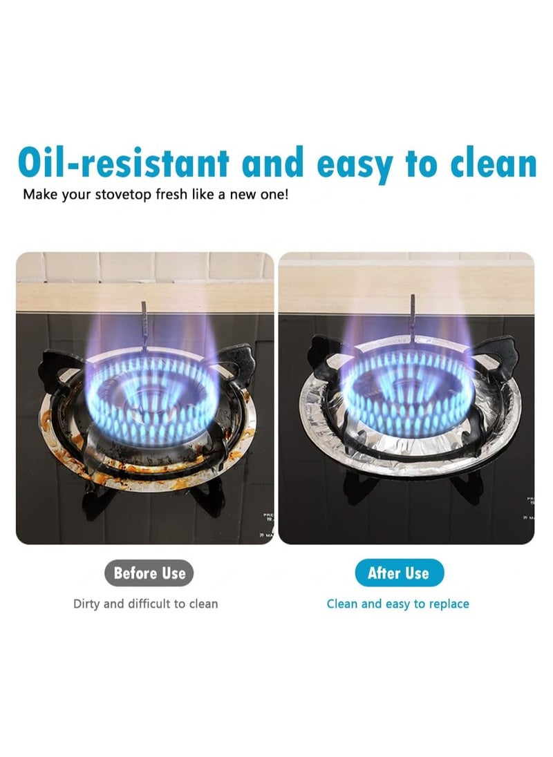 Rubik Stove Burner Covers, Heat Resistant Disposable Aluminum Foil Range Top Protectors Liners for Gas and Electric Stove 10pcs (Square)  - Image 3