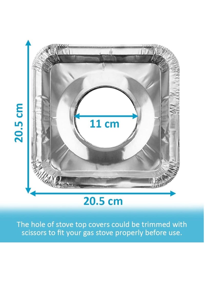 Rubik Stove Burner Covers, Heat Resistant Disposable Aluminum Foil Range Top Protectors Liners for Gas and Electric Stove 10pcs (Square)  - Image 4