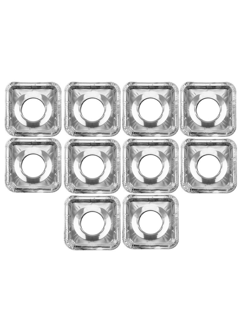 Rubik Stove Burner Covers, Heat Resistant Disposable Aluminum Foil Range Top Protectors Liners for Gas and Electric Stove 10pcs (Square)  - Image 5