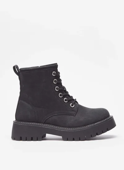 Flora Bella By Shoexpress Women Solid Lace-Up Ankle Boots