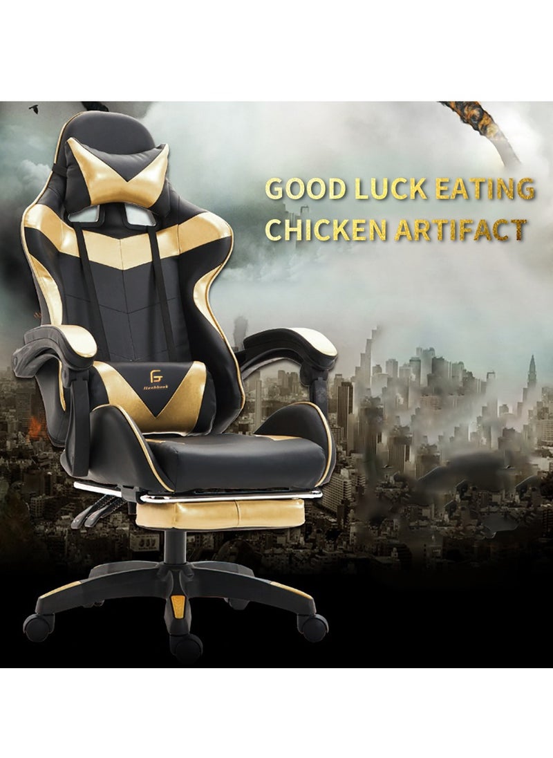 Flash Hawk Fantastic Steel Gaming Chair Golden  - Image 2