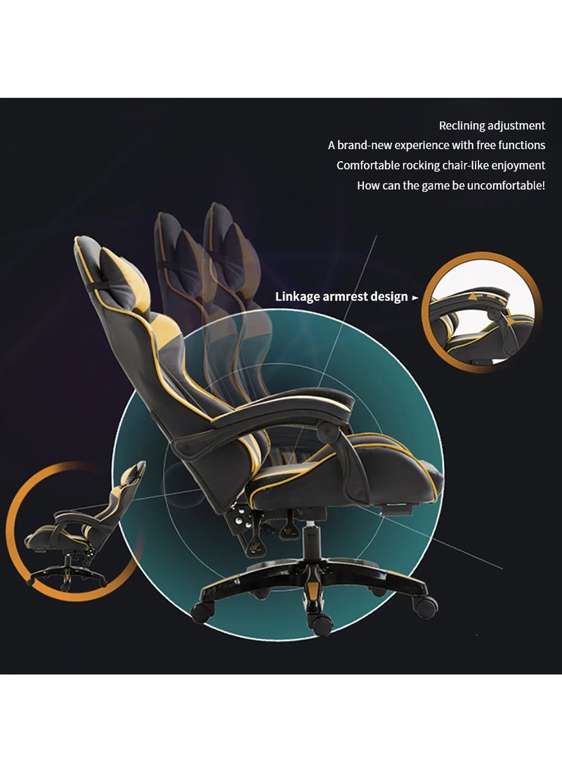 Flash Hawk Fantastic Steel Gaming Chair Golden  - Image 3