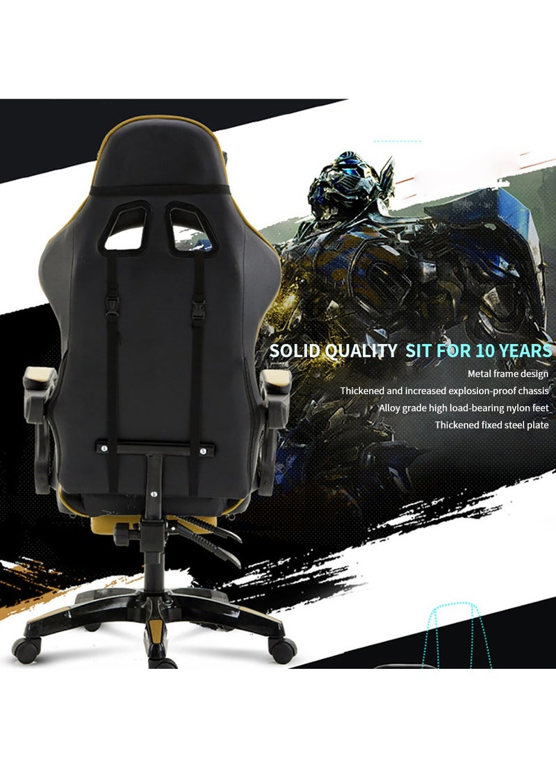 Flash Hawk Fantastic Steel Gaming Chair Golden  - Image 4