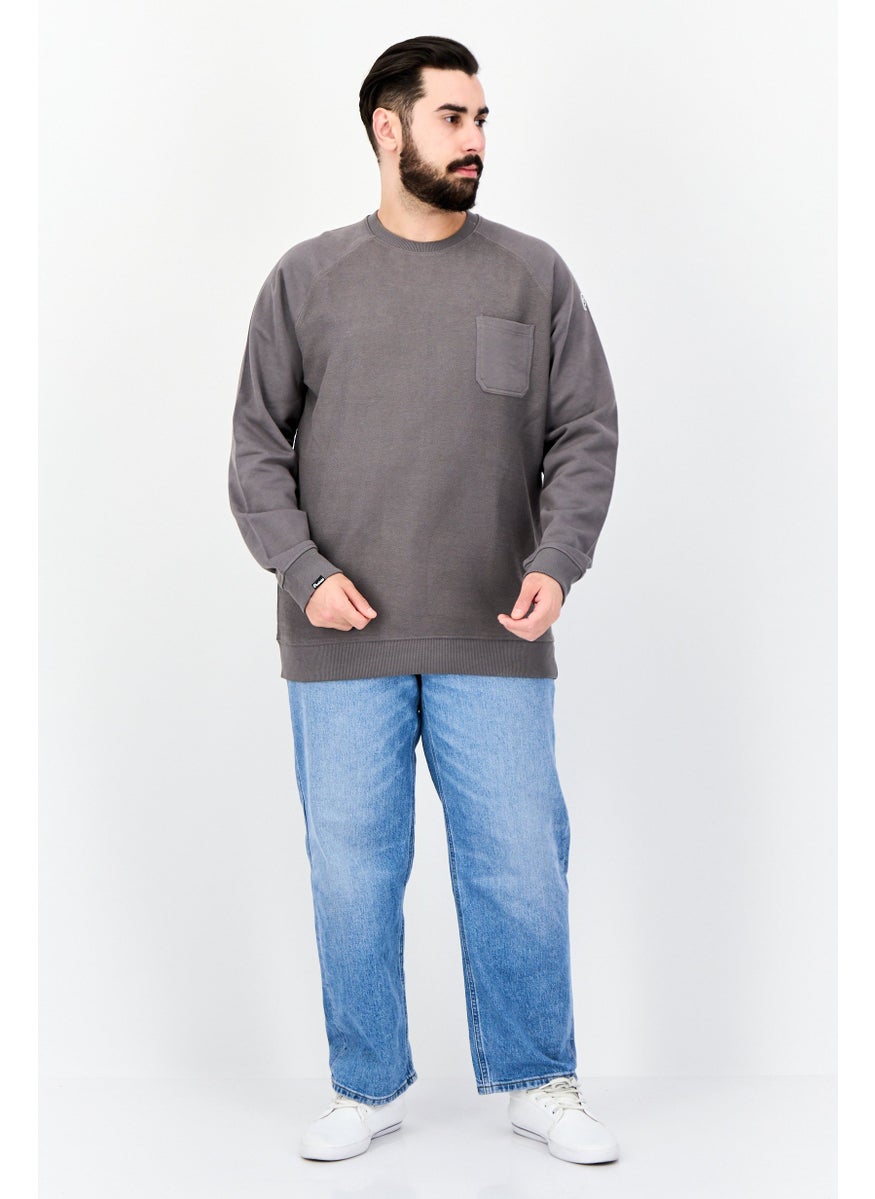 Penfield Men Crew Neck Brand Logo Long Sleeves Sweatshirt, Grey  - Image 4