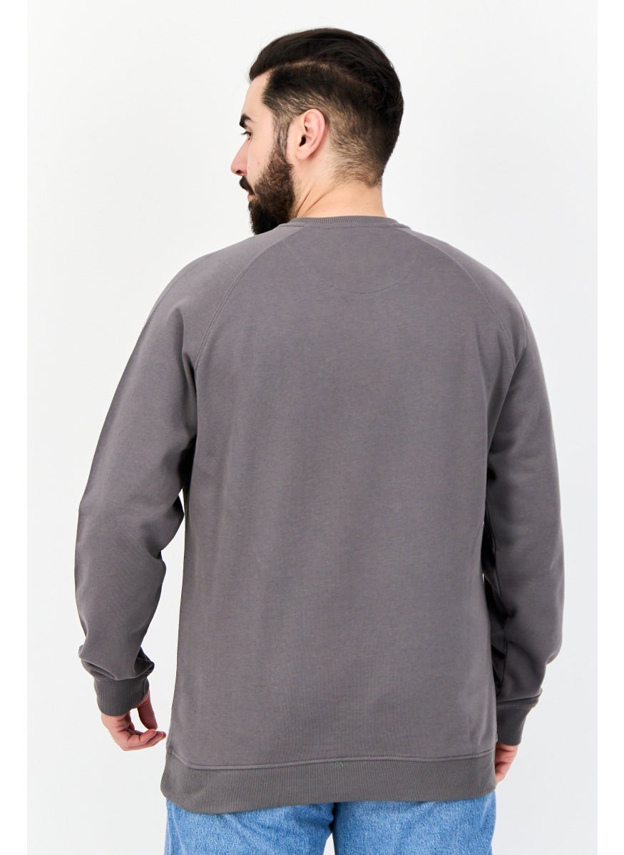 Penfield Men Crew Neck Brand Logo Long Sleeves Sweatshirt, Grey  - Image 3