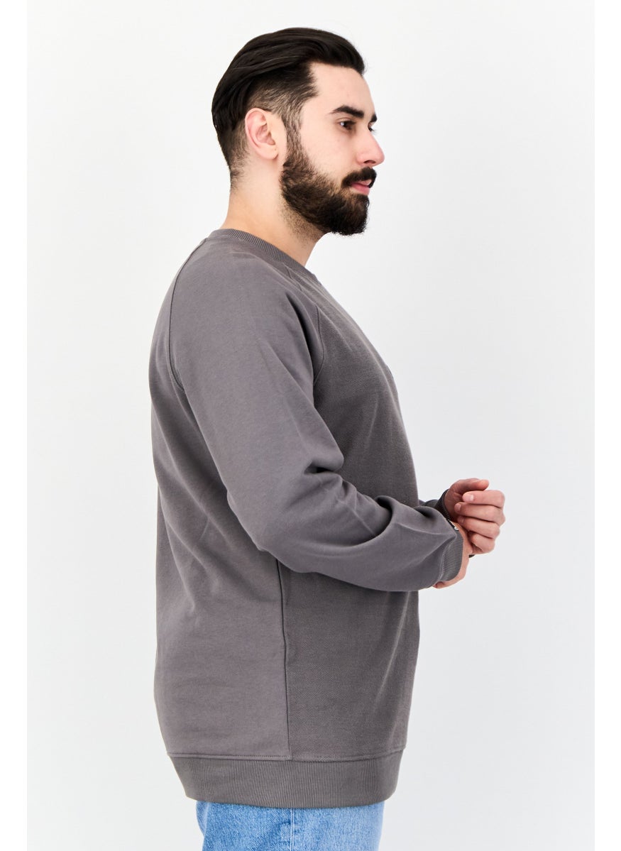 Penfield Men Crew Neck Brand Logo Long Sleeves Sweatshirt, Grey  - Image 2