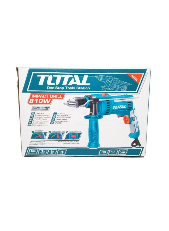 TOTAL Impact Drill 810W Electric Drill Machine Variable Speed Hammer Drill Forward Reverse Industrial Power Tool - Image 1