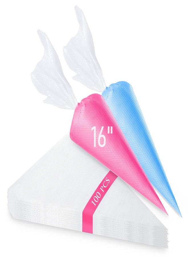 Tamodan Piping Bags 100PCS & 16 Inches Tipless Piping Bags, Extra Thick Pastry Bags Disposable, Non-Slip Icing Piping Bags Disposable Design, Cake Decoration. - Image 1