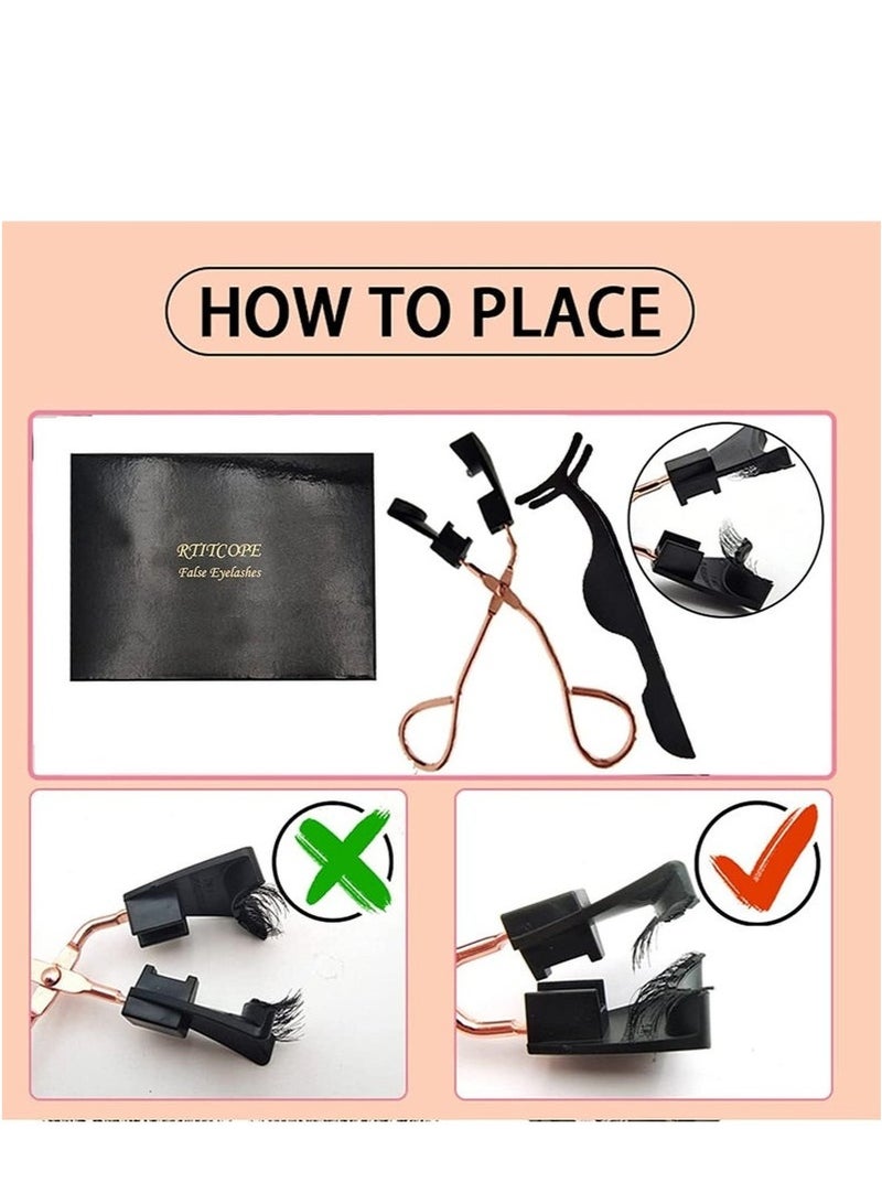 حكمة بيوتي لا مجموعة رموش مغناطيسية غراء ، مغناطيس ناعم قابلة لإعادة الاستخدام رموش كاذبة الشكل الطبيعي مع الملقط للنساء - Image 3