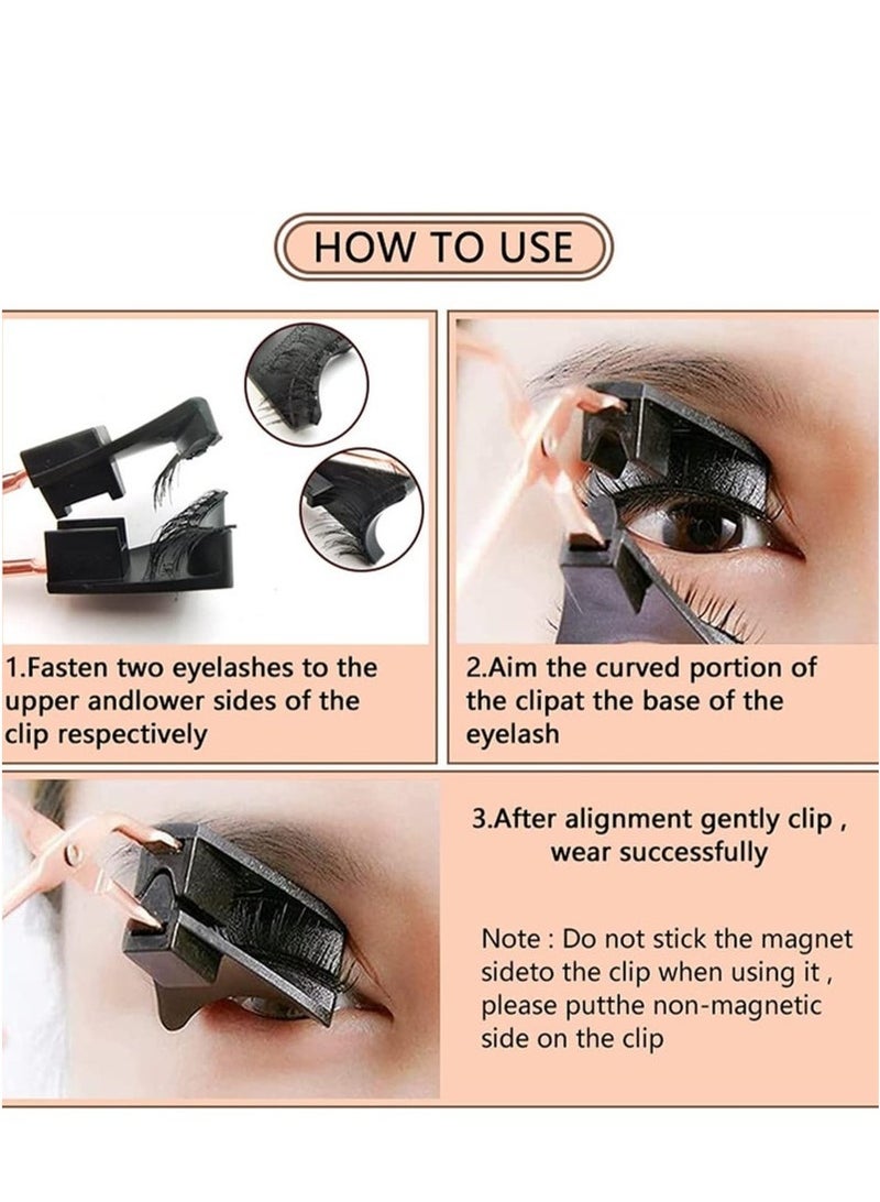حكمة بيوتي لا مجموعة رموش مغناطيسية غراء ، مغناطيس ناعم قابلة لإعادة الاستخدام رموش كاذبة الشكل الطبيعي مع الملقط للنساء - Image 5