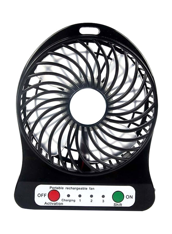 Loquat Mini Rechargeable USB Air Cooling Fan Black - Image 1
