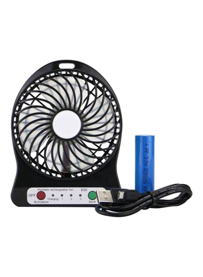 Loquat Mini Rechargeable USB Air Cooling Fan Black - Image 2