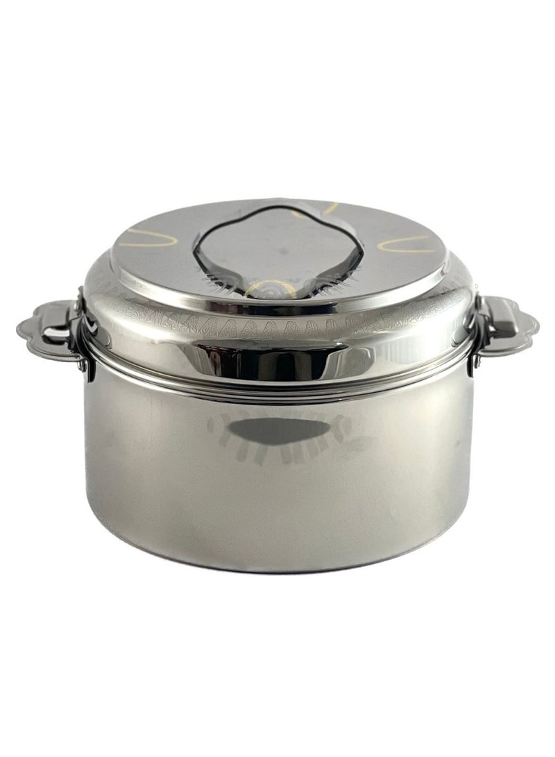 Homemaker Sigma Hotpot 7500ml Capacity - Unique Locking Lid - High Quality Stainless Steel - Gold Etching & Silver 