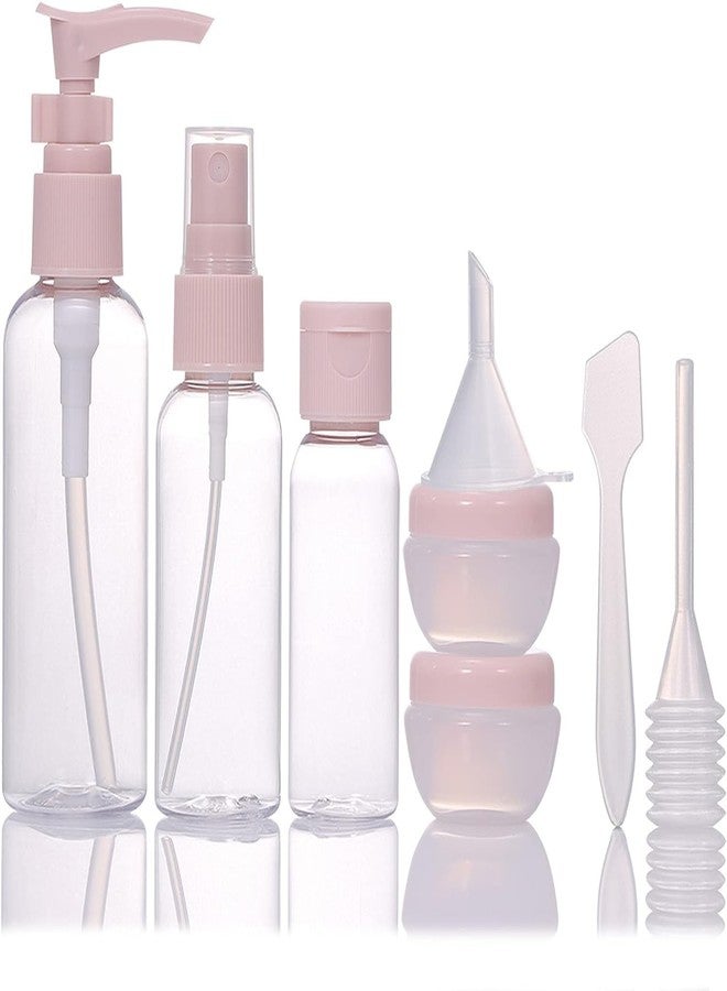 PiyuBind Travel Size Bottles for Toiletries 8 Pack Toiletry Bottles Leak Proof Travel Kit for Women Men TSA Clear Toiletry Bag Shampoo Lotion Skincare Cosmetic Container (Pink) - Image 1