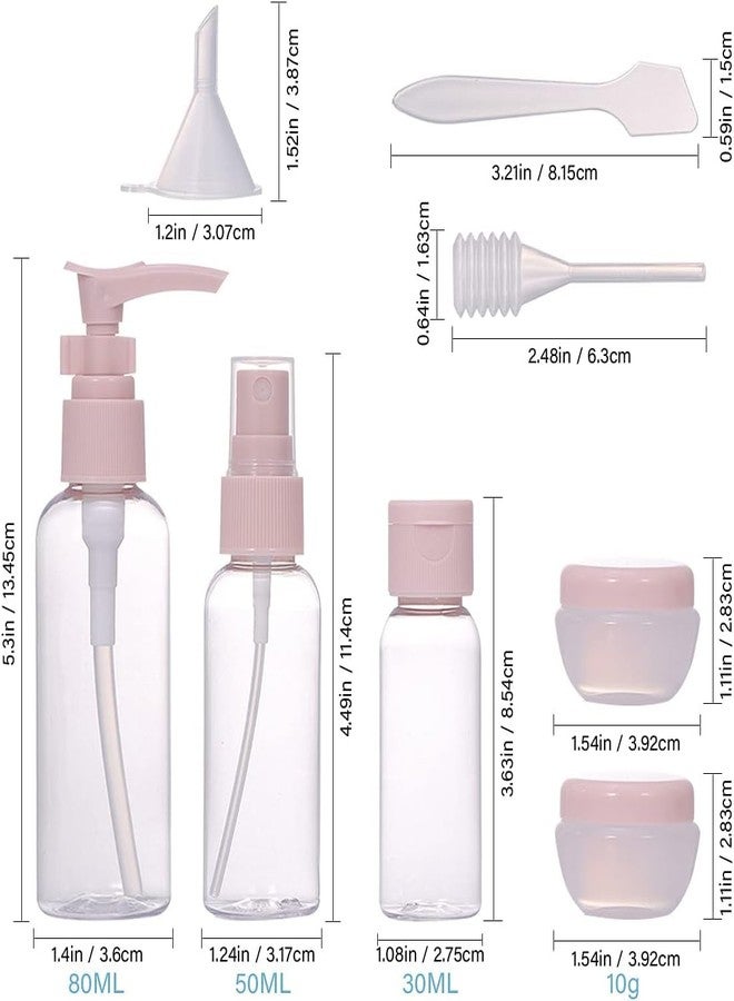 PiyuBind Travel Size Bottles for Toiletries 8 Pack Toiletry Bottles Leak Proof Travel Kit for Women Men TSA Clear Toiletry Bag Shampoo Lotion Skincare Cosmetic Container (Pink) - Image 2