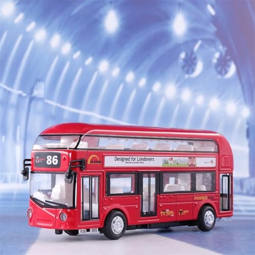 DEOXY Bus Toys for Kids Diecast Metal Tour Light & Music Open Door Collection Toys for Boy Kids (6019B Red) - Image 4