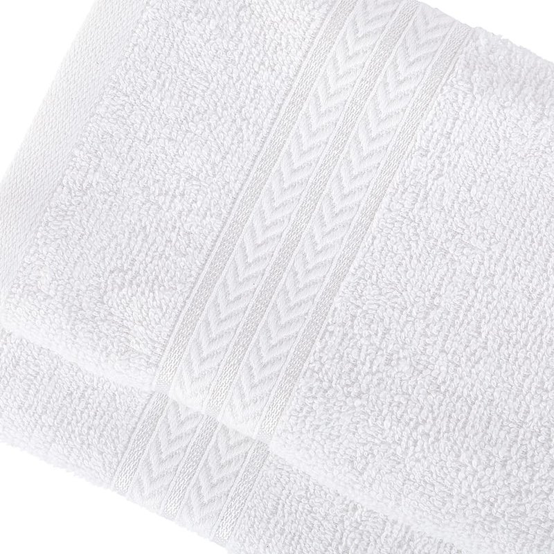 Layers 100 Cotton Hand Towel 400 GSM White Solid Pattern Tuscany Collection Light Weight Zero Twist Moisture Absorbent Quick Dry Towel Bathroom Accessories Pack of 2 - Image 4