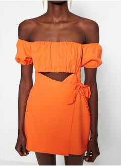 trendyol Orange Woven Overalls with Window/Cut Out Detail TPRSS22EL1006  - Image 4