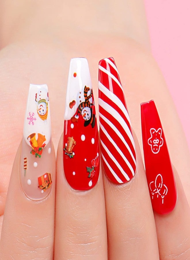 AIMEILI Christmas Nail Art Sticker 3D Snowflakes Nail Decals Colorful Snowmen Reindeer Bell Merry Christmas Tree Holiday Nail Stickers for Nail Art 40 Sheets - Image 5