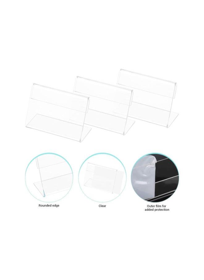 WYBOT 20PCS Mini Sign Display Holder L Shape Sign Holders Acrylic Clear Sign Stand Card Holder  - Image 3