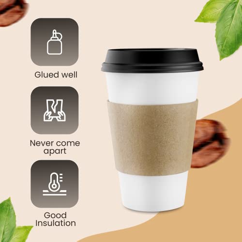 Homelance Coffee Sleeves 500 Pcs – Corrugated Brown Kraft Paper Cups Sleeves Fit 12oz, 16oz, 20oz, 22oz & 24oz Cups – Recyclable & Disposable – Perfect for Hot Drinks in Cafes & Offices (PACK OF 500) - Image 5