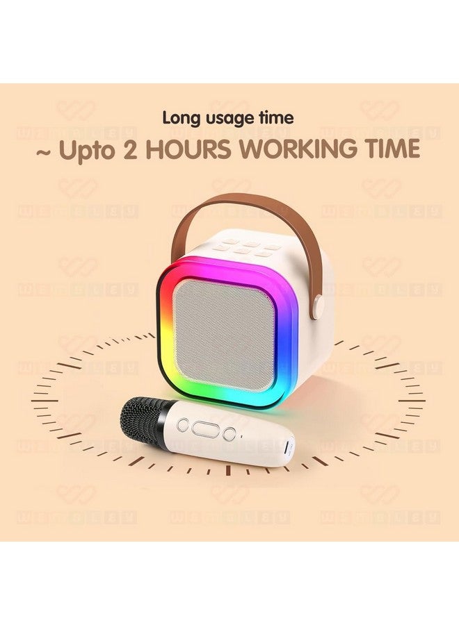 Wembley Rechargeable Karaoke Mic with Speaker for Singing | Wireless Mini Portable Bluetooth Speaker with Microphone & LED Lights | Cute Birthday Gift for Kids Musical Toys for Boys, Girls and Adults - Image 4