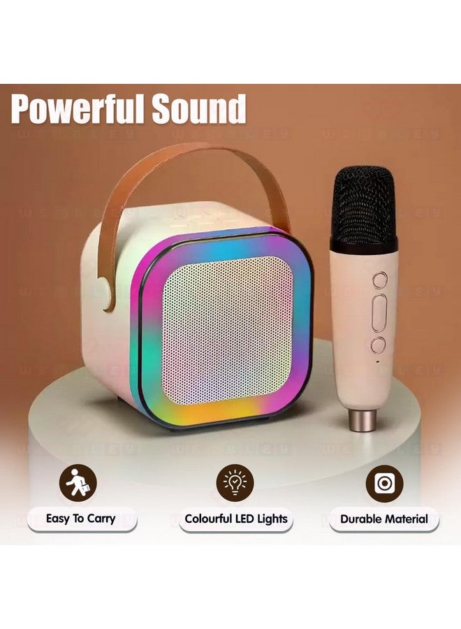 Wembley Rechargeable Karaoke Mic with Speaker for Singing | Wireless Mini Portable Bluetooth Speaker with Microphone & LED Lights | Cute Birthday Gift for Kids Musical Toys for Boys, Girls and Adults - Image 5