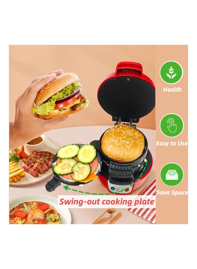 SYOSI Breakfast Sandwich Maker, 3 in 1 Sandwich Maker Egg McMuffin Maker Nonstick Sandwich Cooker Multi-Use Sandwich Grill Electric Sandwich Toaster All-in-One Breakfast Cooker for Quick Breakfast - Image 2