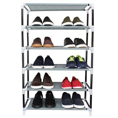 Ebee Grey 5 Shelves Collapsible Shoe Rack - Image 4