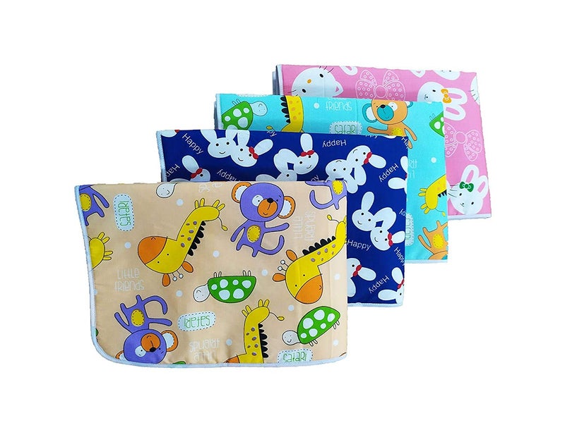 Heights Water Proof and Reusable Mat/Bed Protector/Water Resistant Bed Protector Baby Dry Sheet -Pack of 4 (Medium,Multicolor)(0-6 Months) - Image 1