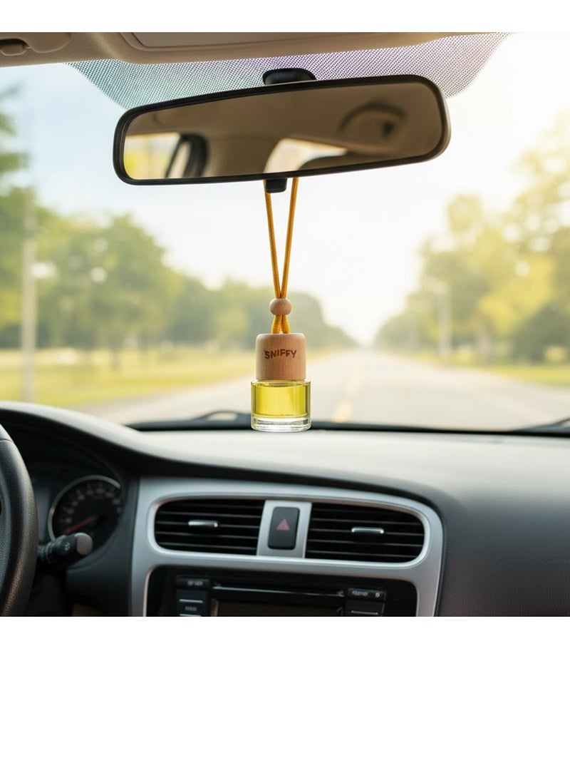 Sniffy Vanilla Car Air Freshener Hanging Bottle Diffuser Natural Organic Fragrance Auto Interior Perfume Odor Eliminator Long Lasting Aroma for Car Home Office Bedroom Rear View Mirror Air Freshener Non Toxic Spill Proof All Season Aromatherapy Scents - Image 3