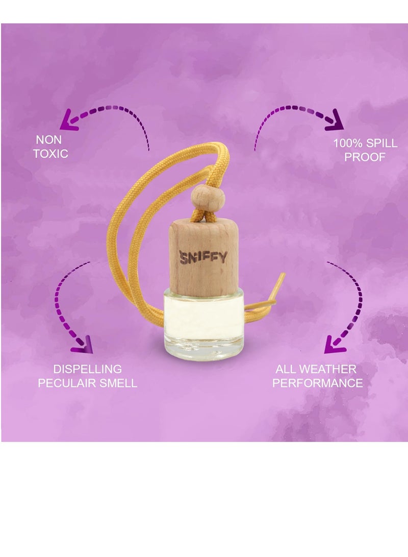 Sniffy Vanilla Car Air Freshener Hanging Bottle Diffuser Natural Organic Fragrance Auto Interior Perfume Odor Eliminator Long Lasting Aroma for Car Home Office Bedroom Rear View Mirror Air Freshener Non Toxic Spill Proof All Season Aromatherapy Scents - Image 5