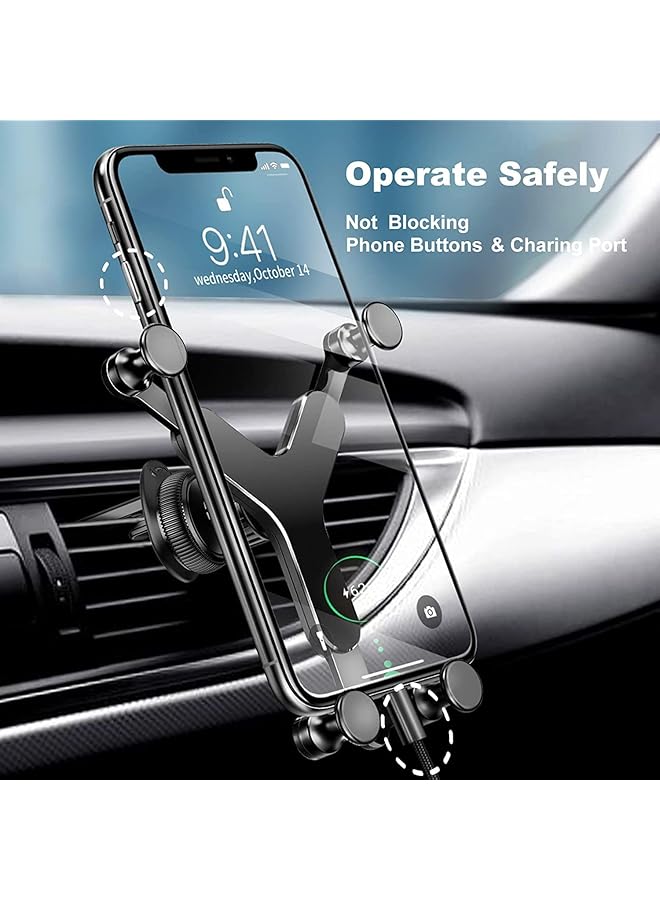 KASTWAVE Car Phone Holder With Rotatable Swing Arm, Hands-Free Car Vent Phone Mount With Newest Metal Air Vent Clip Fit For All Iphone Android Smartphones - Image 2