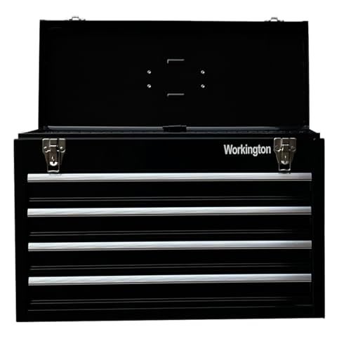Workington Portable Metal Tool Chest with 4 Drawers, 20" 4-Drawer Tool Chest Cabinet with Ball Bearing Drawer Slides, Steel Tool Storage Box Organizer 4004 Black - Image 4