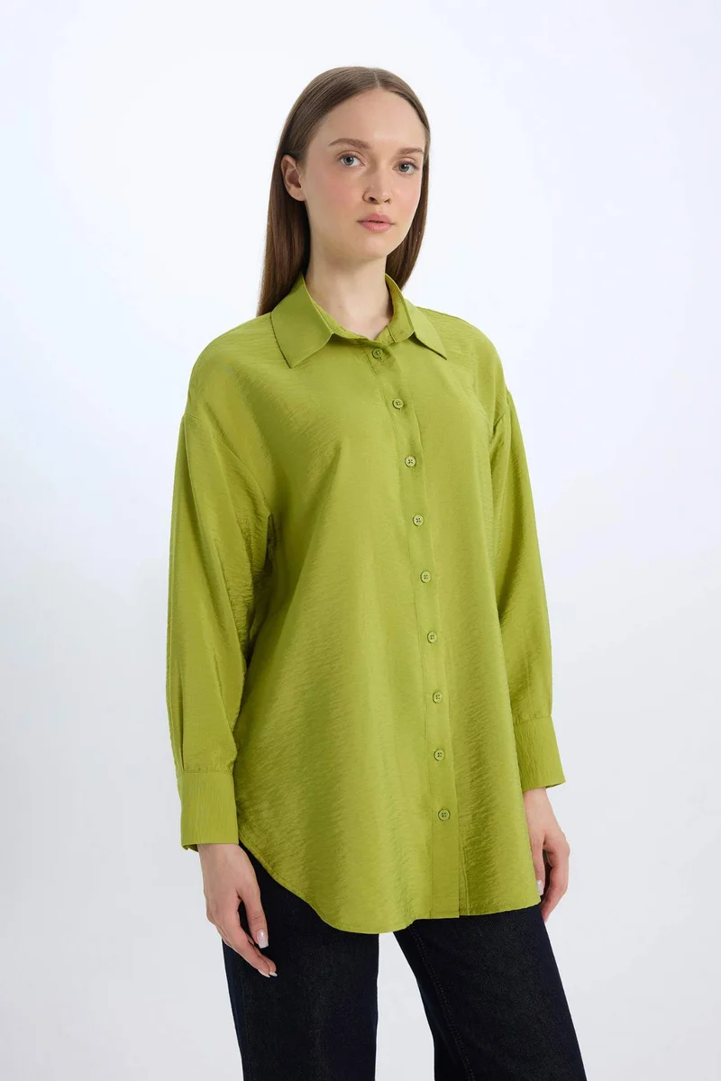 ديفاكتو Relax Fit Basic Long Sleeve Shirt Tunic