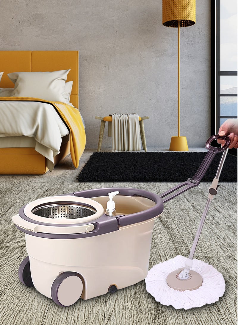 360 Spin Mop and Bucket Set with Wheels, Easy Wring System, Microfiber Mop Head, Telescopic Handle, Spray Bottle, Floor Cleaning Mop for Home, Kitchen, Bathroom, Tile, Hardwood Floors – Self-Wringing, Hands-Free, Refillable Pads - Image 5