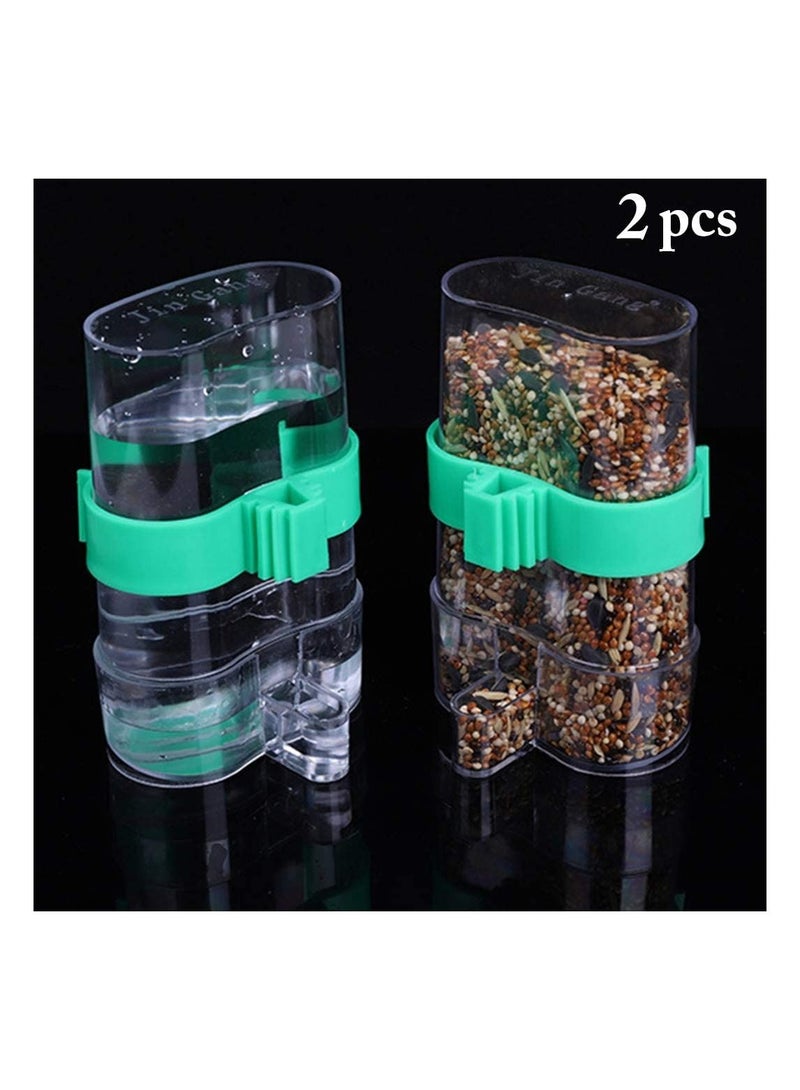 Y&D 2Pcs Bird Water Feeder Automatic Dispenser Clear Cage Feeder for Parakeet  - Image 2