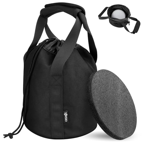 Cosmos Shot Put Bag with Comfortable Handle and Foam Pad Portable Shot Put Ball Carry Bag for Carrying Single Ball from 6 LBS to 16 LBS Black - Image 1