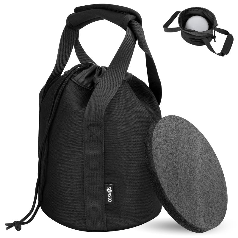 Cosmos Shot Put Bag with Comfortable Handle and Foam Pad Portable Shot Put Ball Carry Bag for Carrying Single Ball from 6 LBS to 16 LBS Black - Image 2