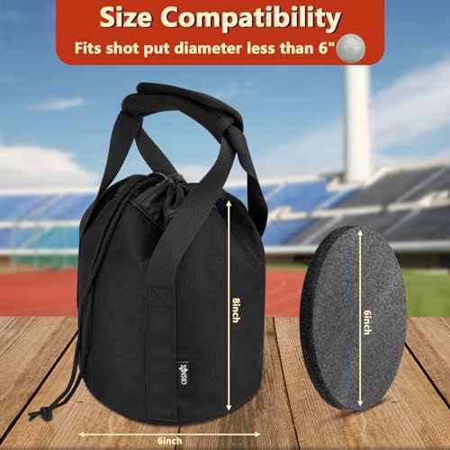 Cosmos Shot Put Bag with Comfortable Handle and Foam Pad Portable Shot Put Ball Carry Bag for Carrying Single Ball from 6 LBS to 16 LBS Black - Image 3