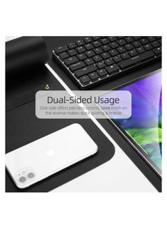 Cool Baby Multifunctional Office Desk Pad, Ultra Thin Waterproof PU Leather Mouse Pad, Dual Use Desk Writing Mat for Office/Home(Black+Black)  - Image 4