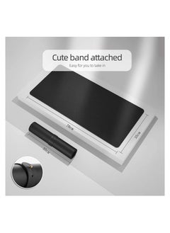 Cool Baby Multifunctional Office Desk Pad, Ultra Thin Waterproof PU Leather Mouse Pad, Dual Use Desk Writing Mat for Office/Home(Black+Black)  - Image 2